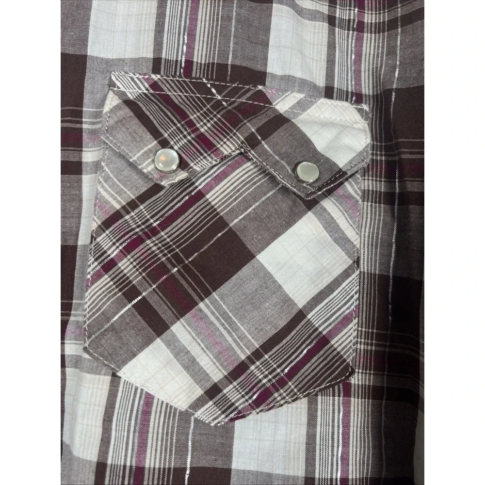 Rustler Wrangler Pearl Snap Long‎ Sleeved Shirt  Large Western Shirt
